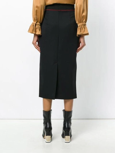 Shop Fendi Fitted Pencil Skirt In Black