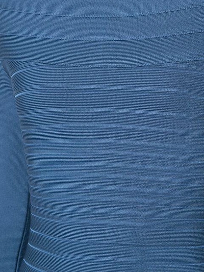 Shop Herve Leger Hervé Léger Fitted Midi Dress - Blue