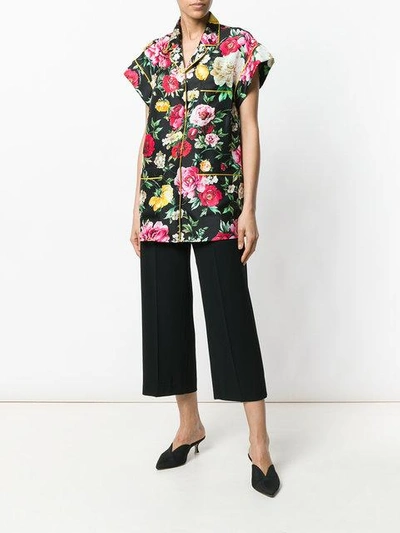 Shop Dolce & Gabbana Floral Printed Shirt In Black