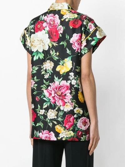Shop Dolce & Gabbana Floral Printed Shirt In Black