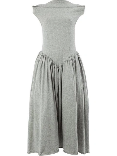 Shop Aalto Flared Drop Waist Dress In Grey