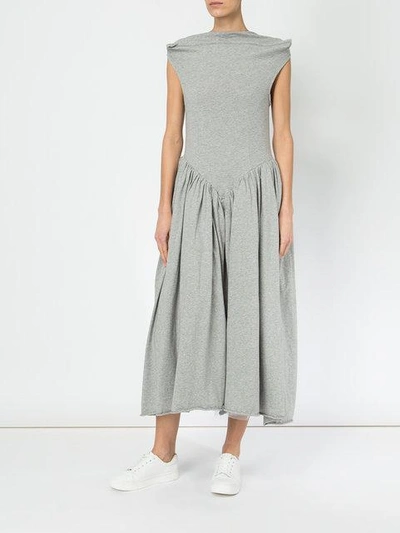 Shop Aalto Flared Drop Waist Dress In Grey