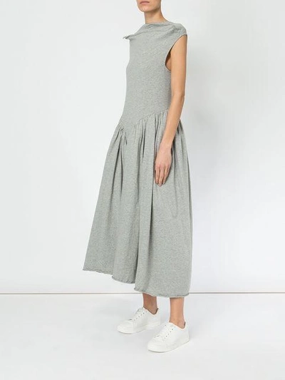 Shop Aalto Flared Drop Waist Dress In Grey
