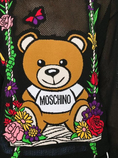 Shop Moschino Mesh Teddy Swing Sweater - Black