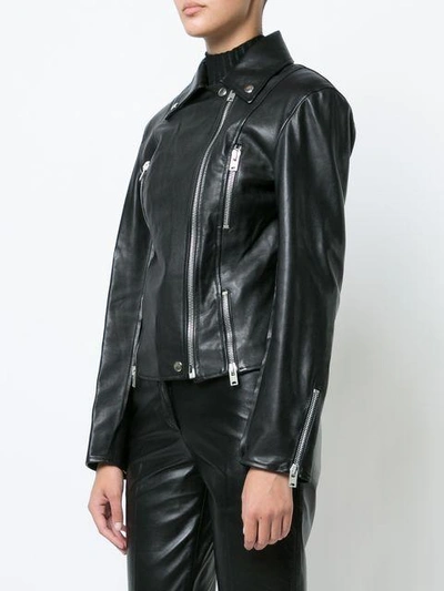 Shop Yang Li Slim Biker Jacket In Black