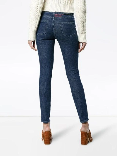 Shop Stella Mccartney All Is Love Embroidered Skinny Jeans In Blue