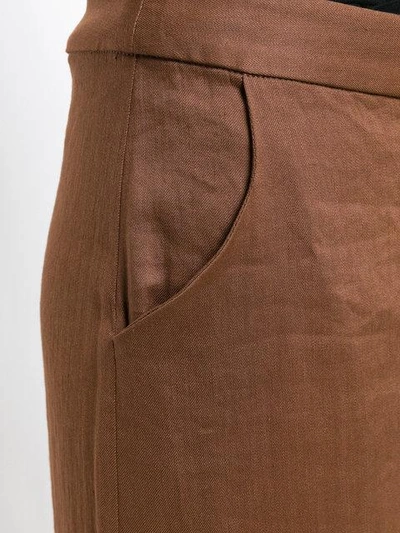 Shop Altea Contrast Piping Trousers In Brown