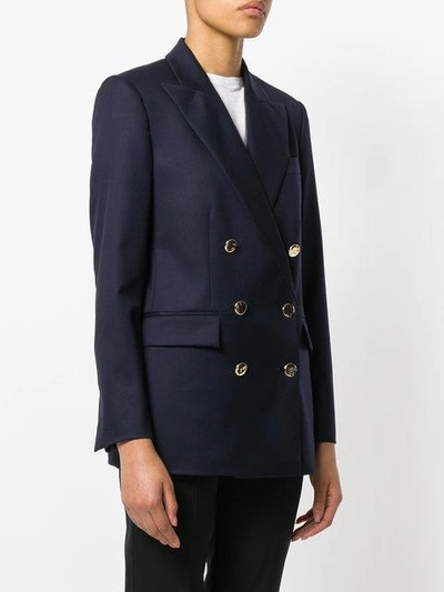 Shop Stella Mccartney Double Breasted Blazer In Blue