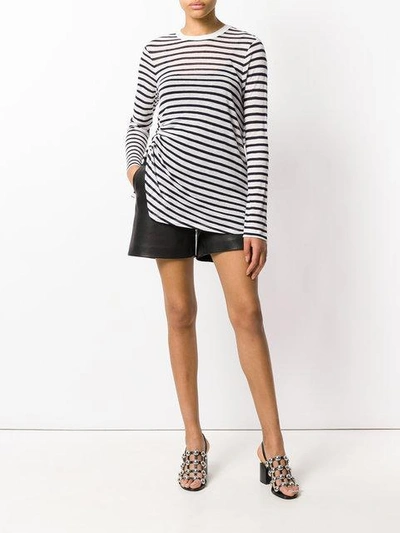 Shop Alexander Wang T Striped Cut Out Top In Blue