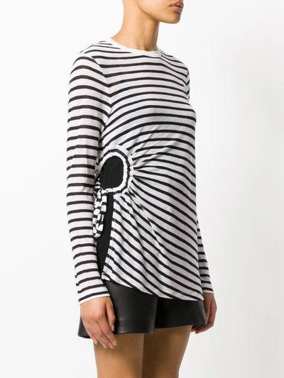 Shop Alexander Wang T Striped Cut Out Top In Blue