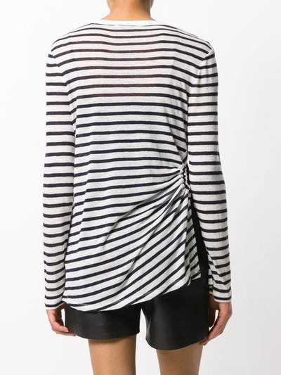 Shop Alexander Wang T Striped Cut Out Top In Blue