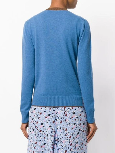 Shop Marni Contrast Collar Sweater - Blue
