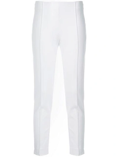 Shop Le Tricot Perugia Slim-fit Tailored Trousers In White