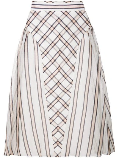 Shop Fendi Horizontal Contrasting Stripe Print A In White