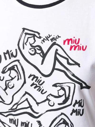 Shop Miu Miu Illustrated Bow-back T-shirt