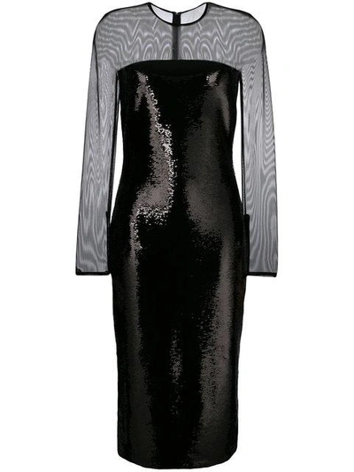 Shop Tom Ford Fitted Midi Dress In Black