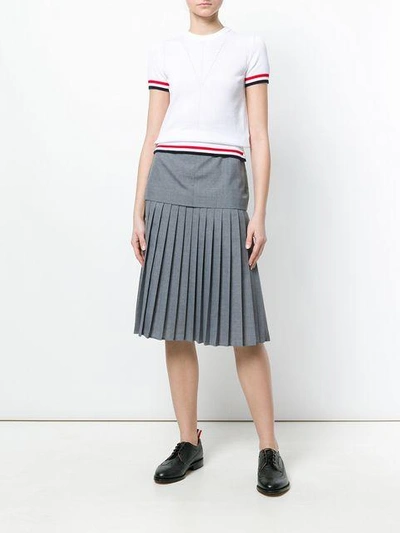 Shop Thom Browne Pleated Skirt - Grey