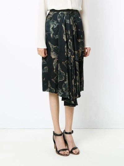Shop Andrea Marques Printed Ruffle Skirt In Black