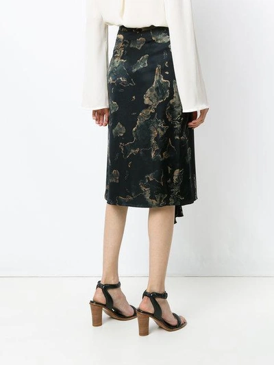Shop Andrea Marques Printed Ruffle Skirt In Black