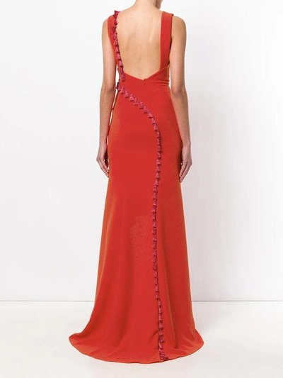 Shop Galvan Slit Tassel Dress In Red