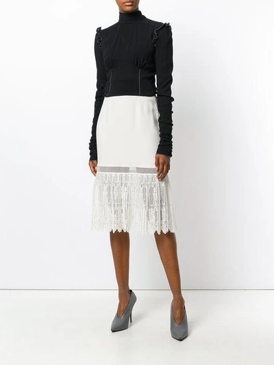 Shop Stella Mccartney Pleated Hem Skirt - White