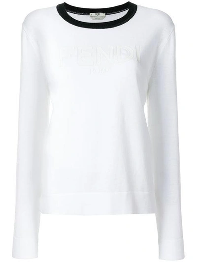 Shop Fendi Branded Top - White