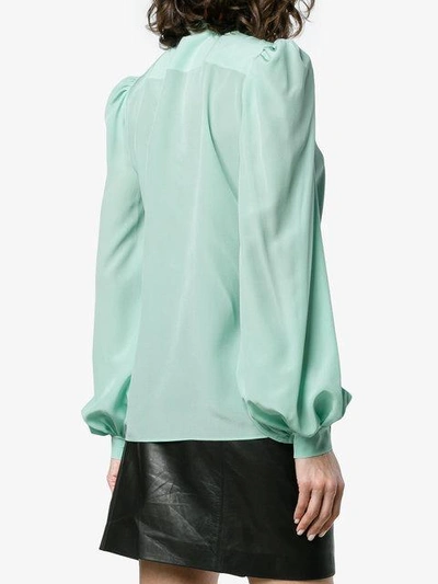 Shop Givenchy Tie Neck Blouse In Green