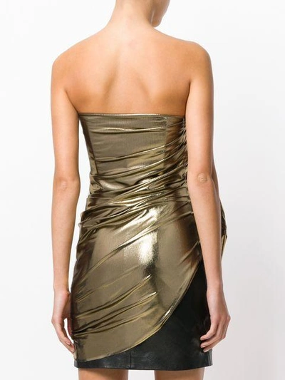 Shop Redemption Draped Tube Top With Bow - Metallic