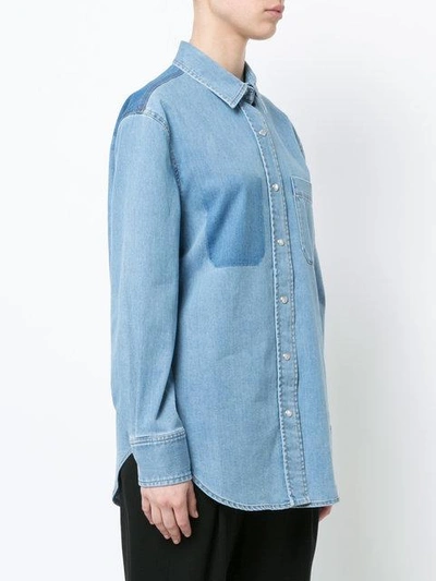 Shop Stella Mccartney Pocket Denim Shirt In Blue