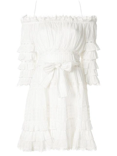 Shop Zimmermann Corsair Frill Tiered Dress - White