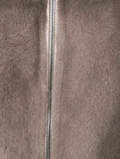 Shop Liska Fur Detail Bomber Jacket In Neutrals