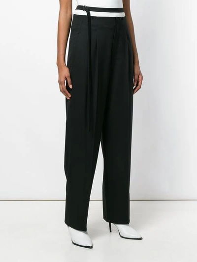 Shop Helmut Lang Harness Strap Trousers In Black