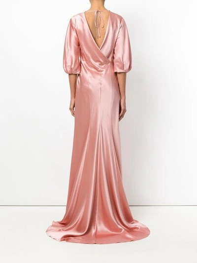 Shop Alberta Ferretti Cowl Neck Slip Gown - Pink