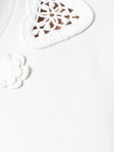 Shop Saint Laurent Crocheted Boxy Sweater In White