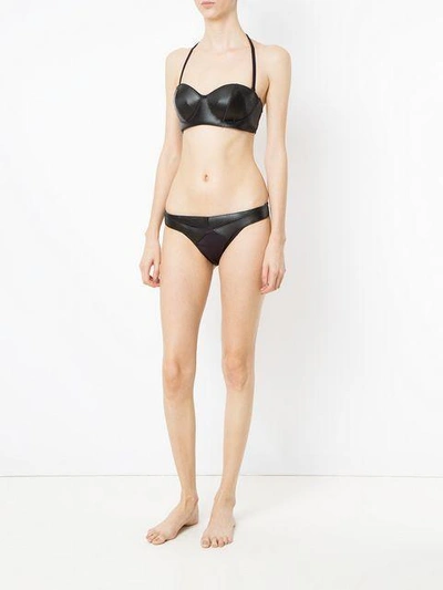 Shop Amir Slama Panelled Bandeau Bikini Set - Black