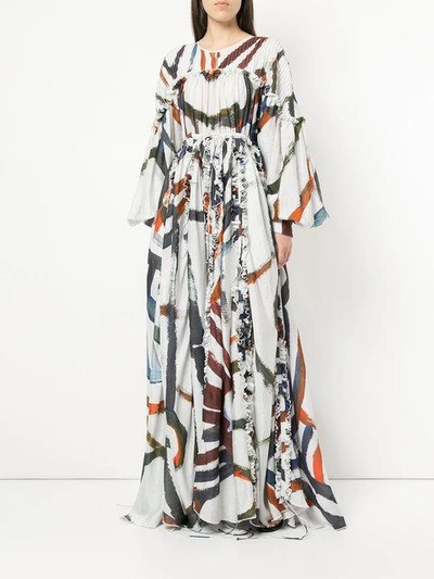 Shop Aje Textured Printed Maxi Dress
