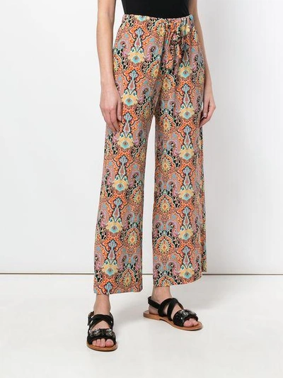 Shop Etro Bohemian Print Trousers - Multicolour
