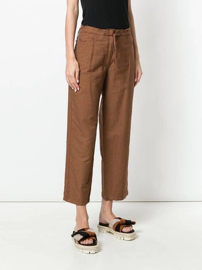 Shop Hache Cropped Tailored Trousers - Brown