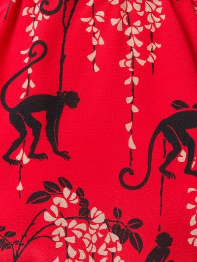 Shop Red Valentino Monkey Print Halter Top In Red