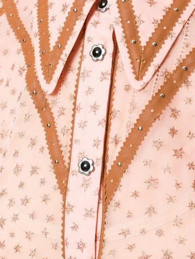 Shop Coach Star Print Blouse In Pink