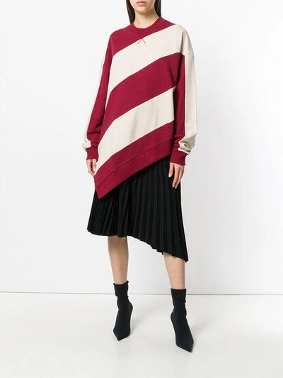 Shop Marques' Almeida Marques'almeida Striped Asymmetric Sweater - Red