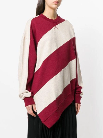 Shop Marques' Almeida Marques'almeida Striped Asymmetric Sweater - Red