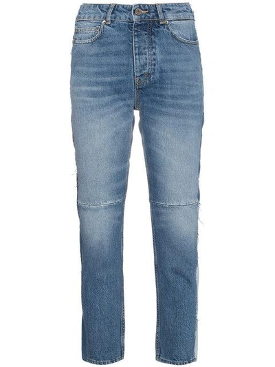 Shop Golden Goose Mid Rise Patchwork Jeans In Blue