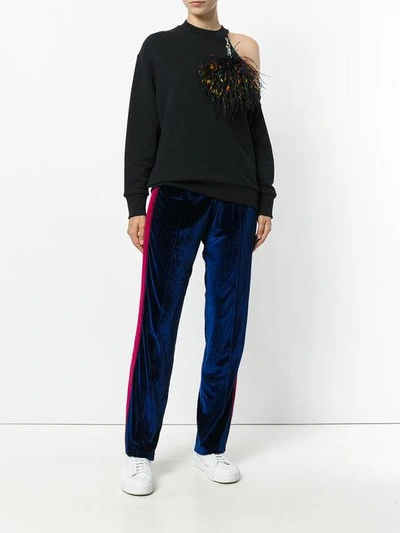 Shop Forte Couture Forte Dei Marmi Couture Velvet Sweat Pants - Blue