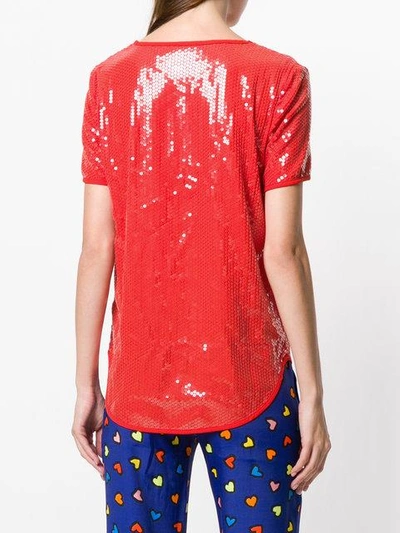 Shop P.a.r.o.s.h . Short-sleeve Sequin Top - Red