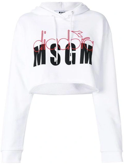 Shop Msgm Mgsm X Diadora Kapuzenpullover In White