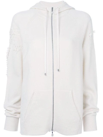 Shop Barrie Zipped Hoodie In White