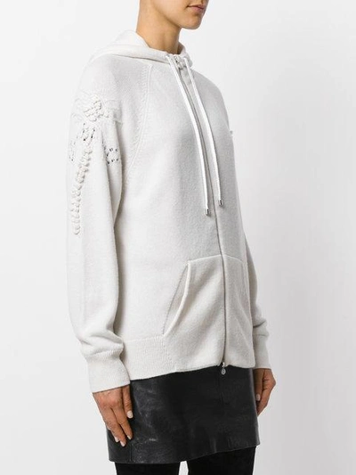 Shop Barrie Zipped Hoodie In White