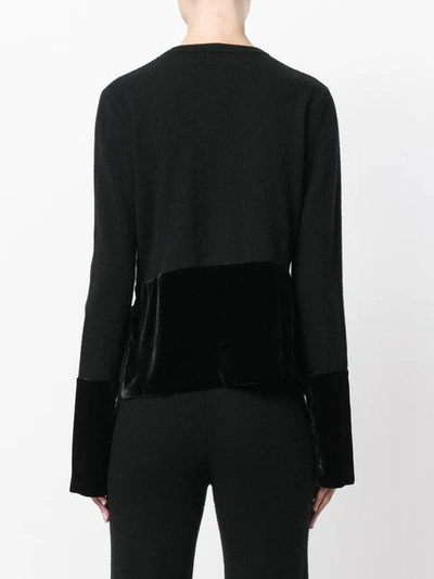 Shop Cashmere In Love Cashmere Velvet Panel Jumper In Black