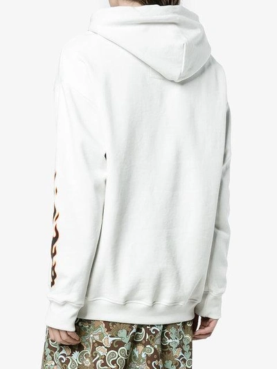 Shop Adaptation Flame Logo Embroidered Hoodie In White
